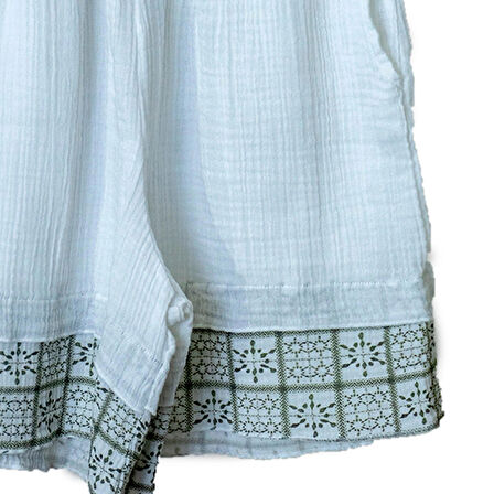 Süper Hafif %100 Pamuk 2 katlı Müslin | Şort - Tişört | İkili Takım | Pijama | Gots Sertifikalı