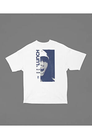 Lunch By Billie Eilish Baskılı Unisex Tişört, Oversize Şarkıcı Tişört