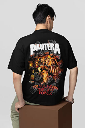 Müzik Grubu Pantera Baskılı Unisex Oversize Tişört