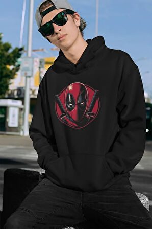 Deadpool Karakter Baskılı Unisex Oversize Hoodie