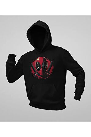 Deadpool Karakter Baskılı Unisex Oversize Hoodie