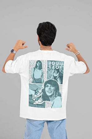 1989 Tasarım Taylor Swift Baskılı Unisex Oversize Şarkıcı Tişört