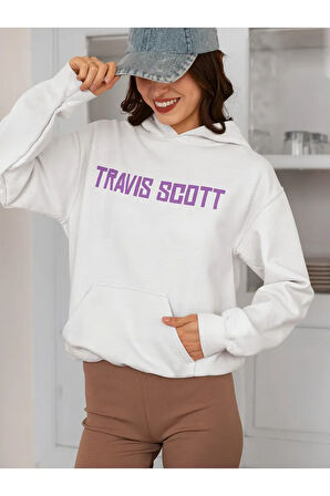 Travis Scott Baskılı Unisex Oversize Rapper Şarkıcı Hoodie