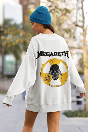 Megadeth Baskılı Unisex Oversize Anime Sweatshirt