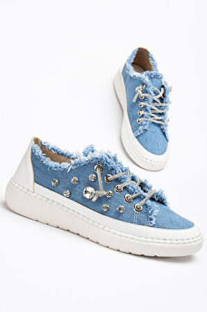 Suins İlaria Kadın Taşlı Spor Ayakkabı Lastikli Sneaker Günlük