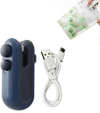 Özel Üretim Şarj Edilebilir Usb 2'Si 1 Arada İsıl İsıtmalı Pratik Mutfak Kesme Vakum Mini Poşet Kapa