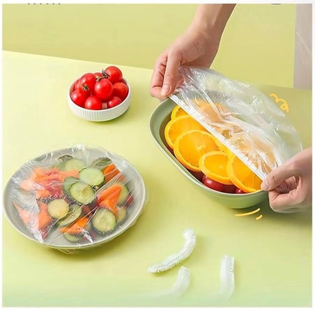 Özel Üretim Esnek Strech Kapak Pratik Gı Saklama Lastikli Tencere Tabak Bonesi 100 Adet 24cm