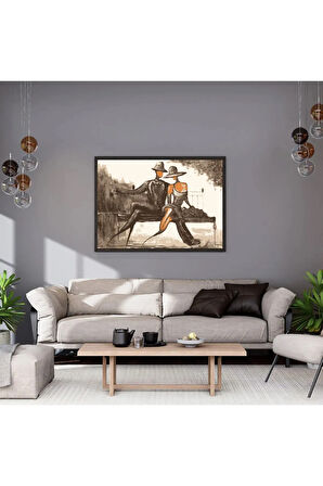 İlk Buluşma Sayılarla Boyama Seti, Hobi Seti, 40X50 Tablo, Fırça Boya Asma Aparatı Dahil, Doğa, Aşk