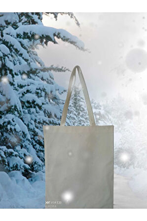 46 Tel Pamuklu Kanvas Bez Torba - 30x45 cm, Uzun Saplı, Ekolojik Alışveriş Torbası