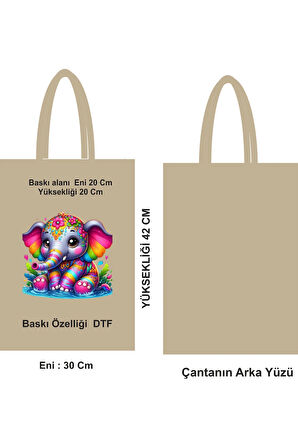 Yıkanabilir Saplı Plaj Çantası Bez Poşet