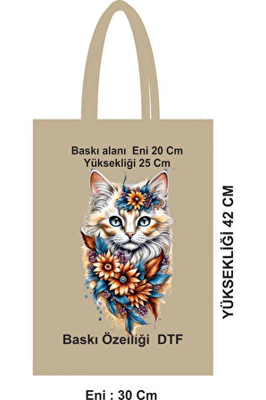 Eni 30 cm Yüksekliği 42 cm Saplı Bez Poşet