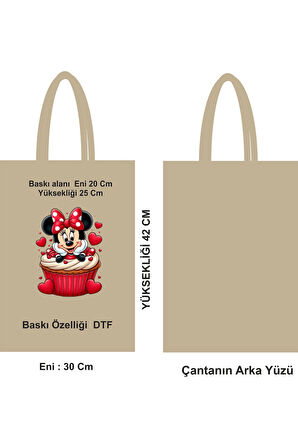 Şık Tasarımlı Bez Poşet – DTF Baskılı, 30x42 cm Pamuk Kumaş