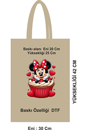 Şık Tasarımlı Bez Poşet – DTF Baskılı, 30x42 cm Pamuk Kumaş