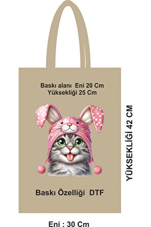 DTF Baskı 46 Tel Saplı Bez Poşet Çanta