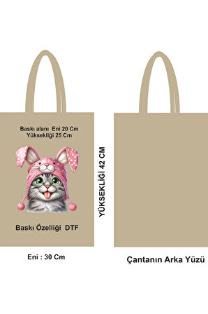 DTF Baskı 46 Tel Saplı Bez Poşet Çanta