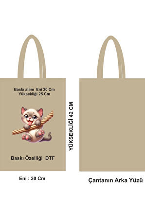 Doğa Dostu Saplı Bez Poşet ham bez Çanta 30x42 cm