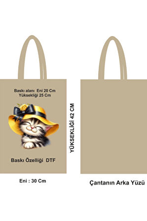DTF Baskılı Pamuk Bez Poşet Çanta Modeli
