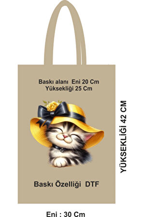 DTF Baskılı Pamuk Bez Poşet Çanta Modeli