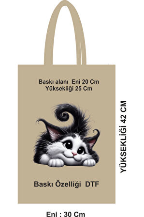 Saplı 30x42 DTF Bez Poşet Saplı Ham bez Çanta