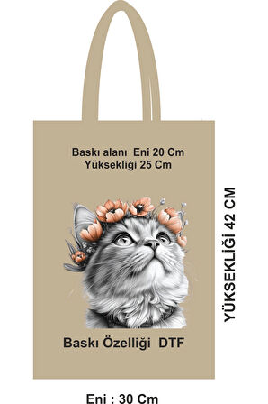 Dayanıklı Pamuk Bez Poşet saplı çanta 46 Tel 30x42