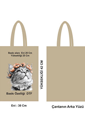 Dayanıklı Pamuk Bez Poşet saplı çanta 46 Tel 30x42