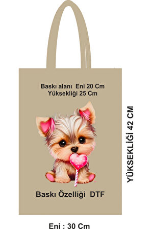 Renkli DTF Baskı Bez Poşet Saplı Ham Bez Çanta