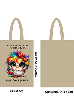 Dayanıklı Bez Poşet Saplı Çanta baskılı