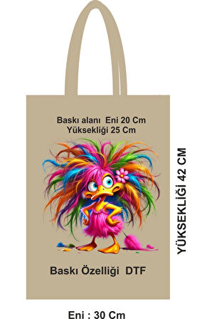 46 Tel DTF Baskı Bez Poşet Modeli Saplı Çanta
