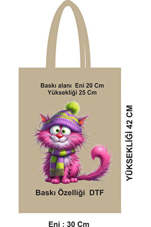 Çevre Dostu Saplı Bez Poşet Çanta Ham Bez Baskılı