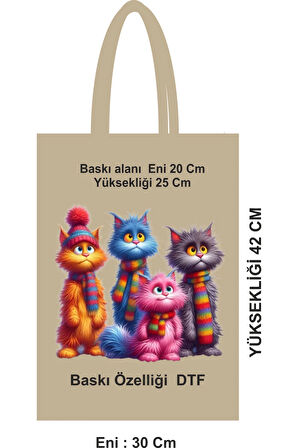 Doğal Ham BezD Poşet Dtf Baskılı Çanta