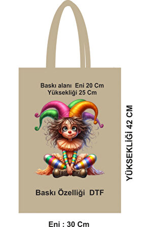 Saplı Bez Poşet DTF Baskılı Model