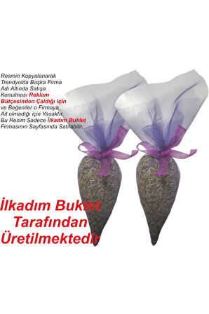 2 Adet Fişet Şeklinde İlkadim Buklet Tarafından Üretilen Doğal Lavanta Kesesi içi Dolu