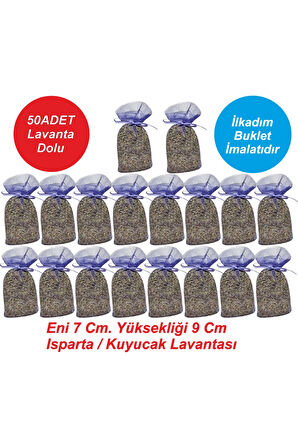 50 Adet Doğal Lavanta Kesesi – Lavanta Dolu, Araba & Dolap Kokusu, Güveye Karşı Doğal çözüm