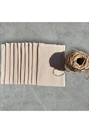 10x15 cm %100 Pamuk 100 Adet Ham Bez Kese – Doğal – Hediyelik, Lavanta, Sabun,