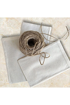 10x15 cm %100 Pamuk 50 Adet Ham Bez Kese – Doğal – Hediyelik, Lavanta, Sabun,