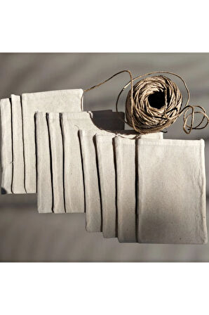 10x15 cm %100 Pamuk 10 Adet Ham Bez Kese – Doğal – Hediyelik, Lavanta, Sabun,