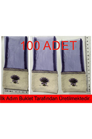 100 Adet Tüllü Baskı altı Hambez Lavanta kesesi, Hediye kesesi, Kına kesesi