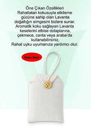 7 X 10 NATUREL PAMUK HAM BEZ 20 ADET LAVANTA DOLU KESE, DOLAP, ÇEKMECE, ELBİSE DOLABI, ÇANTA