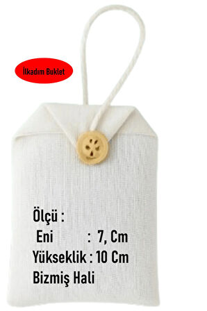7 X 10 NATUREL PAMUK HAM BEZ 5 ADET LAVANTA DOLU KESE, DOLAP, ÇEKMECE, ELBİSE DOLABI, Baskılı