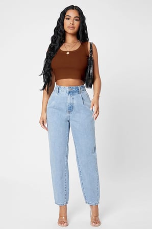 Fantezia Night Kadın Kahverengi Kare Yaka Crop Top Bluz