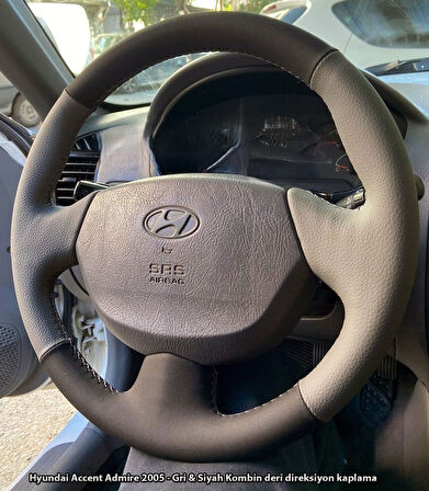 Hyundai Accent Admira Araca Özel Direksiyon Kılıfı Gri Nubuk