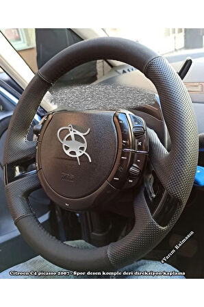 Citroen C4 Picasso 2007 Araca Özel Deri Direksiyon Kılıfı (noktalı Düz)