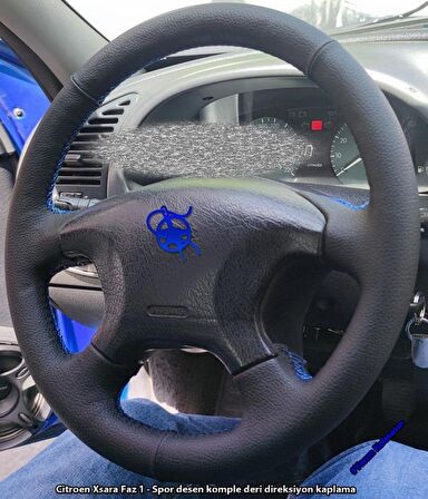Citroen X Sara Araca Özel Deri Direksiyon Kılıfı (Düz)