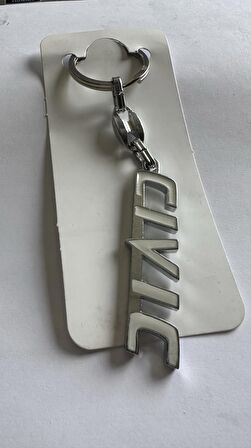 Honda Civic Beyaz Anahtarlık Metal 3d Metal Otomobil Anahtarlığı