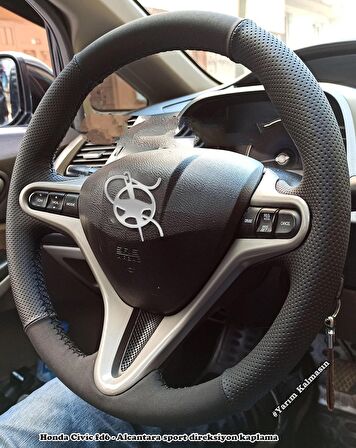 Honda Civic FD6 Araca Özel Direksiyon Kılıfı (Noktalı Nubuk)