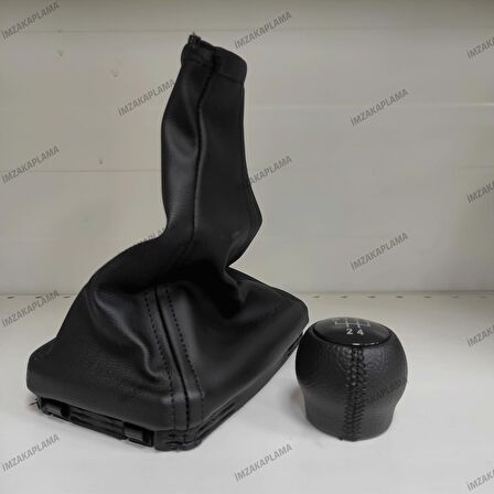 Opel Corsa C Deri Vites Topuzu - Vites Körüğü Takımı Siyah Dikişli