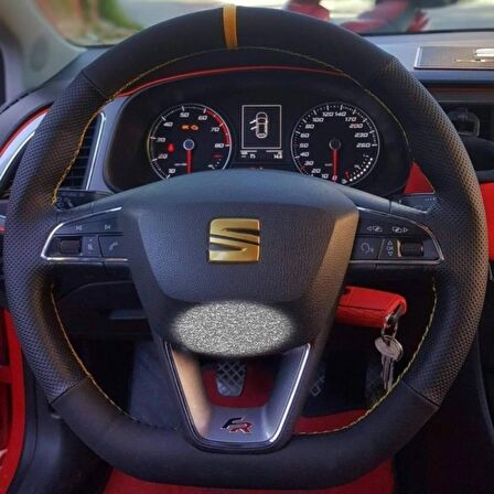Seat Leon Direksiyon Kılıfı (Nubuk Noktalı Yüzüklü)