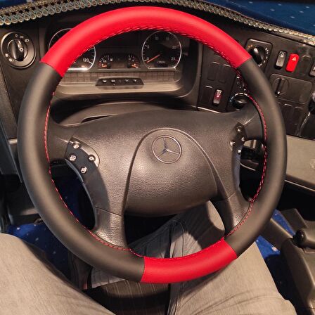 Mercedes Axor 1840 Direksiyon Kılıfı (Kırmızı Siyah)