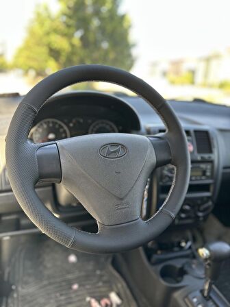 Hyundai Accent Era Araca Özel Direksiyon Kılıfı (Nokta Düz Gri Dikiş)