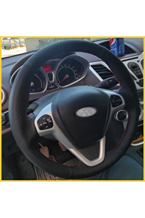 Ford Fiesta 2009-2015 Araca Özel Direksiyon Kılıfı (karbon Noktalı)